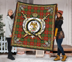 Hay Ancient Tartan Crest Premium Quilt - Celtic Thistle Style