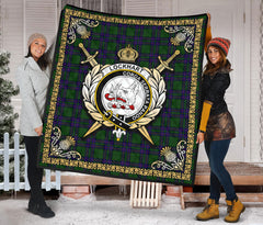 Lockhart Modern Tartan Crest Premium Quilt - Celtic Thistle Style