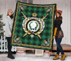 MacArthur Ancient Tartan Crest Premium Quilt - Celtic Thistle Style