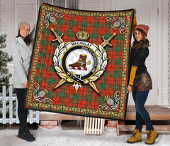 MacAulay Ancient Tartan Crest Premium Quilt - Celtic Thistle Style