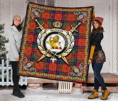 Nicolson Ancient Old Tartan Crest Premium Quilt - Celtic Thistle Style