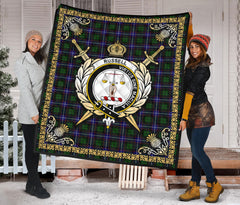 Russell Modern Tartan Crest Premium Quilt - Celtic Thistle Style