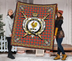 Sinclair Ancient Tartan Crest Premium Quilt - Celtic Thistle Style