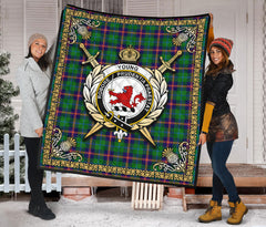 Young Modern Tartan Crest Premium Quilt - Celtic Thistle Style