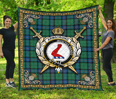 Armstrong Ancient Tartan Crest Premium Quilt - Celtic Thistle Style