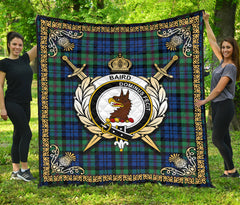 Baird Ancient Tartan Crest Premium Quilt - Celtic Thistle Style