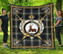 Blair Dress Tartan Crest Premium Quilt - Celtic Thistle Style
