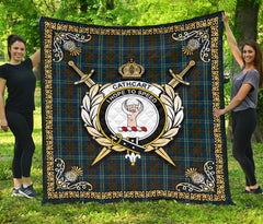 Cathcart Tartan Crest Premium Quilt - Celtic Thistle Style