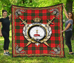 Erskine Modern Tartan Crest Premium Quilt - Celtic Thistle Style