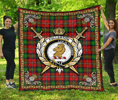 Fullerton Tartan Crest Premium Quilt - Celtic Thistle Style