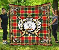 Gibson Tartan Crest Premium Quilt - Celtic Thistle Style