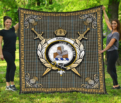 Haig Check Tartan Crest Premium Quilt - Celtic Thistle Style