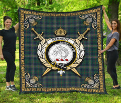 Kennedy Modern Tartan Crest Premium Quilt - Celtic Thistle Style