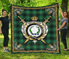 MacArthur Ancient Tartan Crest Premium Quilt - Celtic Thistle Style