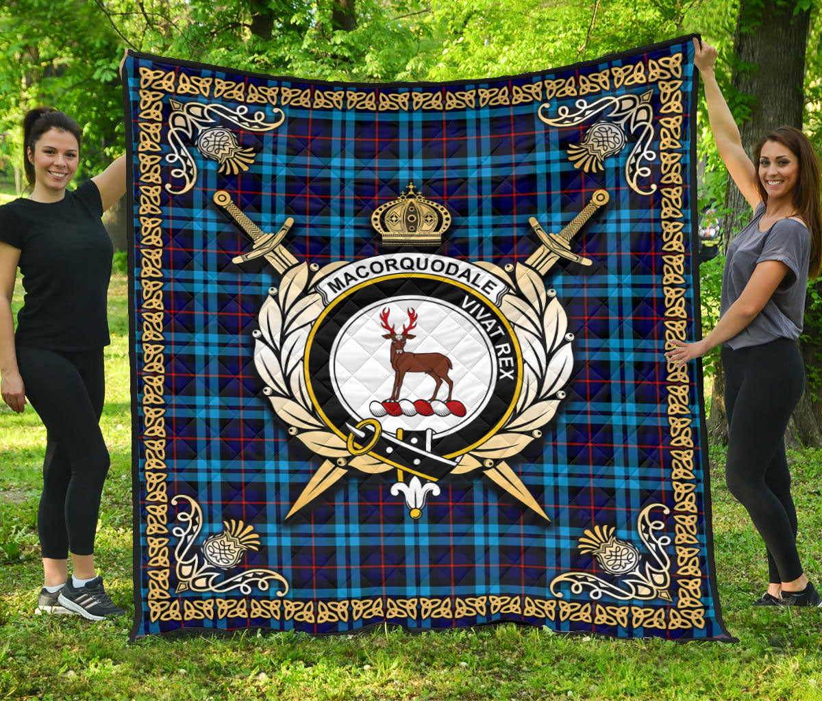 MacCorquodale Tartan Crest Premium Quilt - Celtic Thistle Style