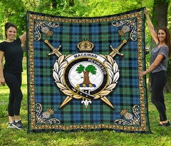 MacEwan Ancient Tartan Crest Premium Quilt - Celtic Thistle Style