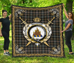 MacKenzie Weathered Tartan Crest Premium Quilt - Celtic Thistle Style