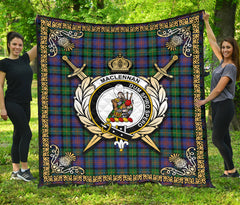 MacLennan Ancient Tartan Crest Premium Quilt - Celtic Thistle Style