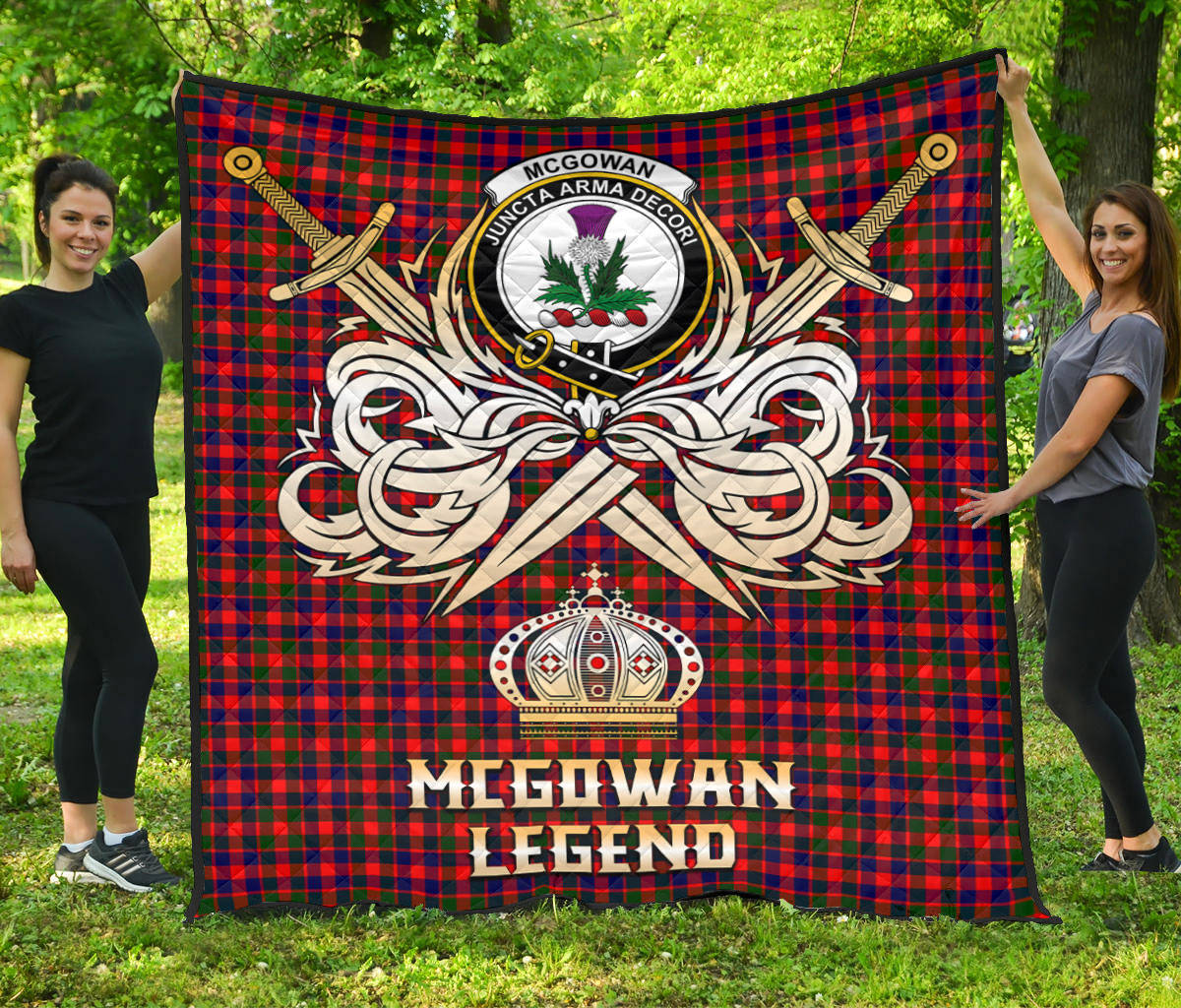 McGowan Tartan Crest Legend Gold Royal Premium Quilt