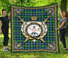 Murray of Atholl Ancient Tartan Crest Premium Quilt - Celtic Thistle Style