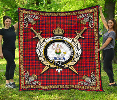 Murray of Tulloch Modern Tartan Crest Premium Quilt - Celtic Thistle Style