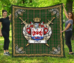 O'Neil Tartan Crest Premium Quilt - Celtic Thistle Style