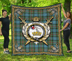 Paisley District Tartan Crest Premium Quilt - Celtic Thistle Style