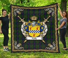 Park Tartan Crest Premium Quilt - Celtic Thistle Style