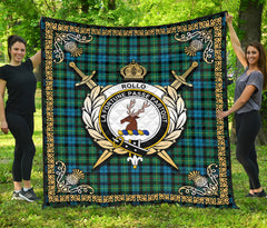 Rollo Ancient Tartan Crest Premium Quilt - Celtic Thistle Style