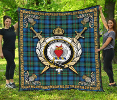 Smith Ancient Tartan Crest Premium Quilt - Celtic Thistle Style