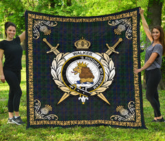 Walker Hunting Tartan Crest Premium Quilt - Celtic Thistle Style