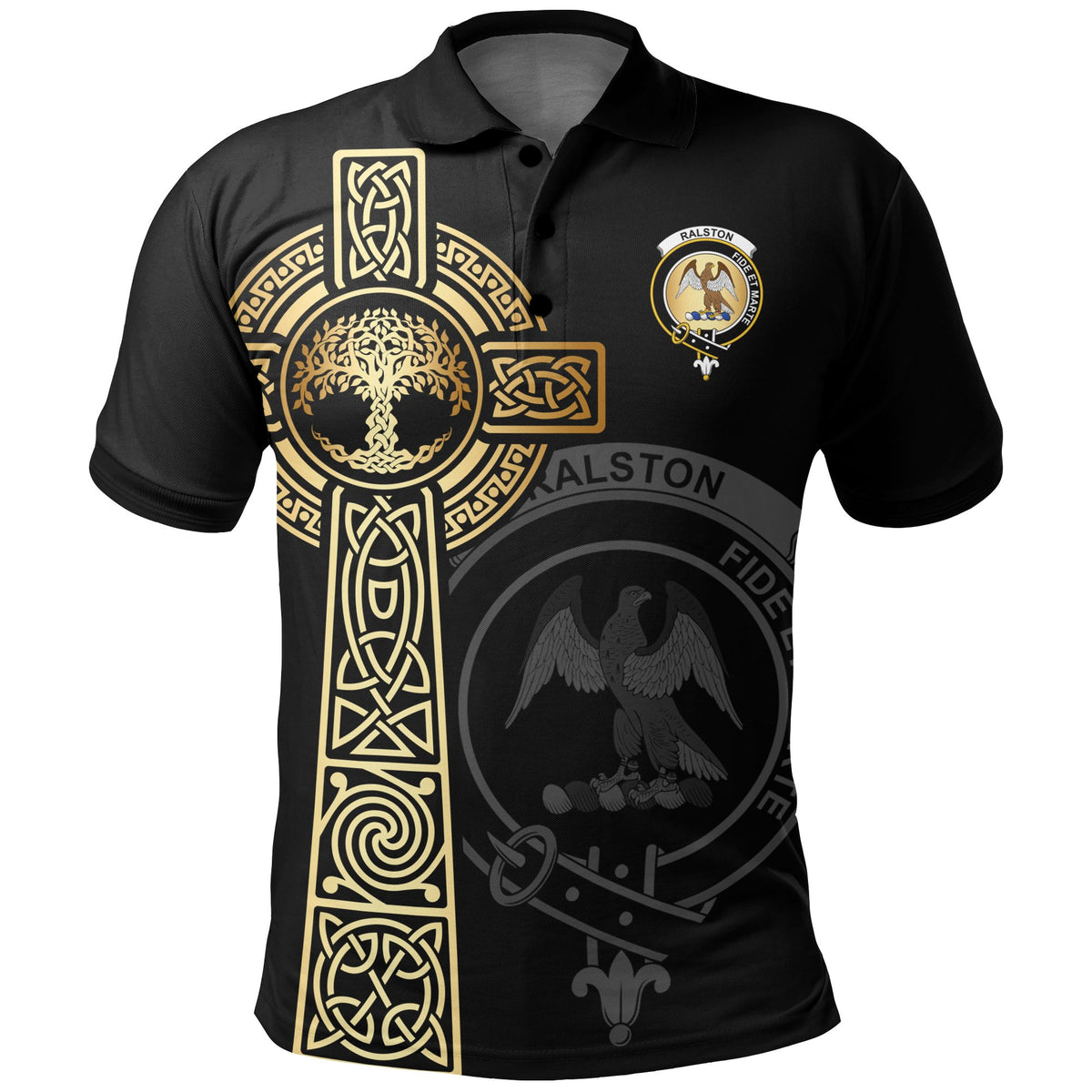 Ralston Clan Unisex Polo Shirt - Celtic Tree Of Life