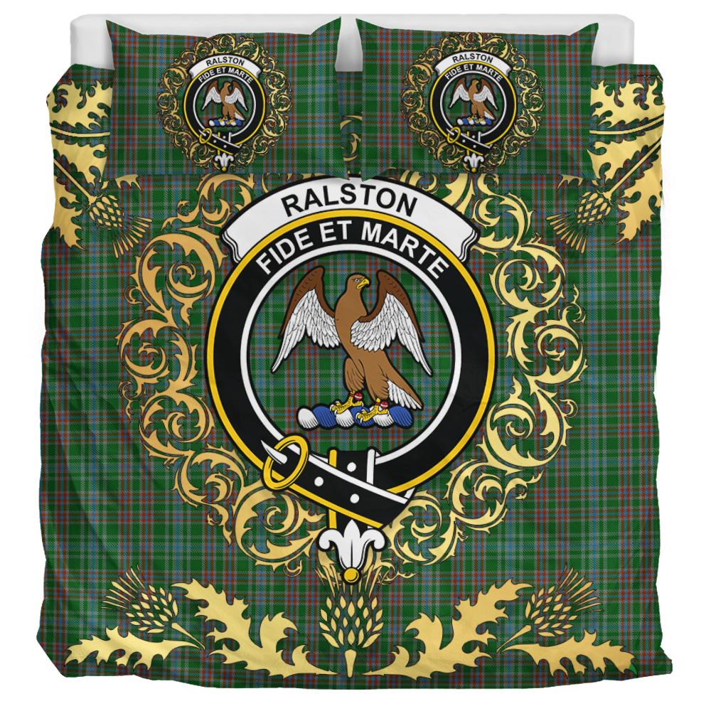 Ralston 02 Tartan Crest Bedding Set - Golden Thistle Style
