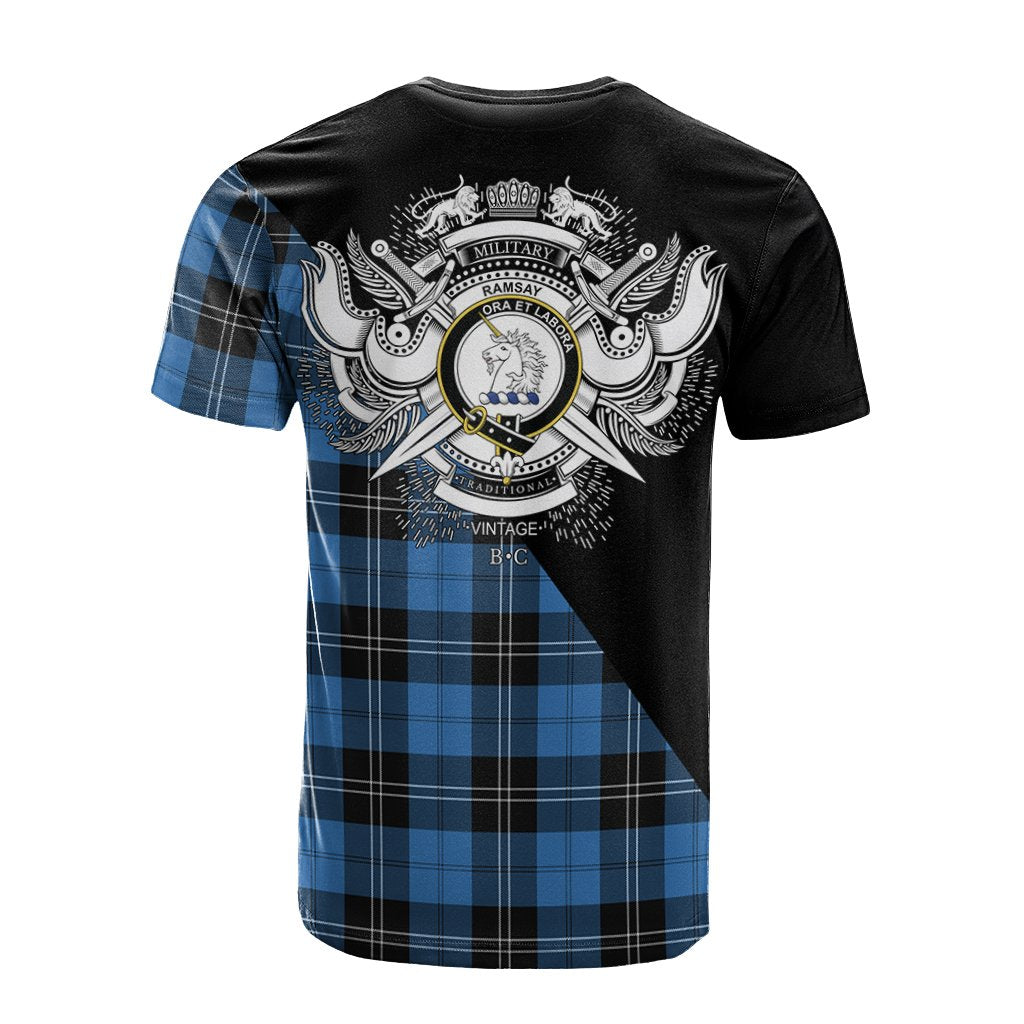 Ramsay Blue Ancient Tartan - Military T-Shirt