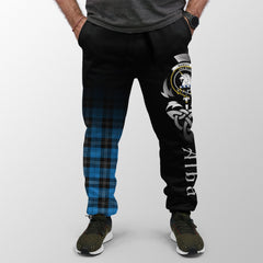 Ramsay Blue Ancient Tartan Crest Jogger Sweatpants - Alba Celtic Style