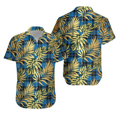 Ramsay Blue Ancient Tartan Vintage Leaves Hawaiian Shirt