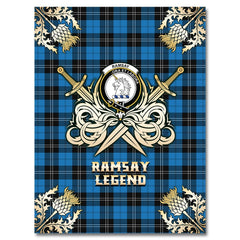 Ramsay Blue Ancient Tartan Gold Courage Symbol Blanket