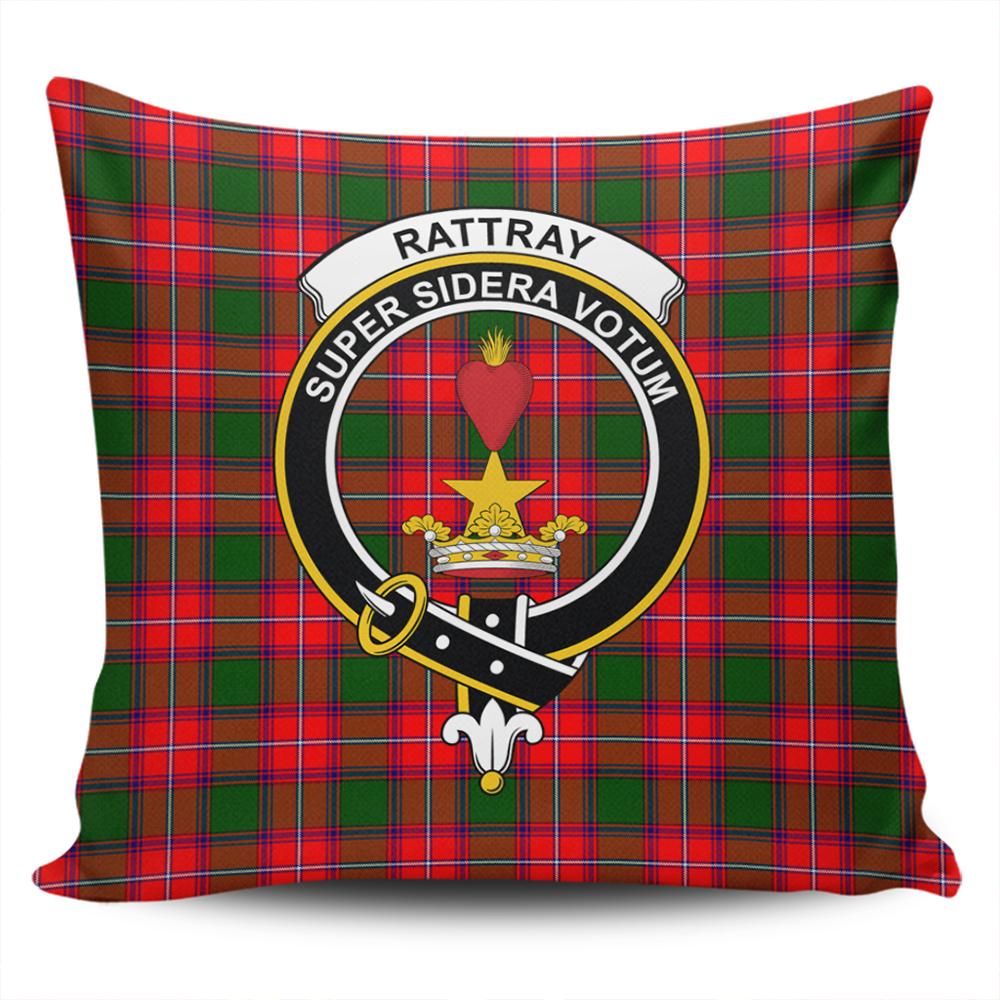 Scottish Rattray Modern Tartan Crest Pillow Cover - Tartan Cushion Cover