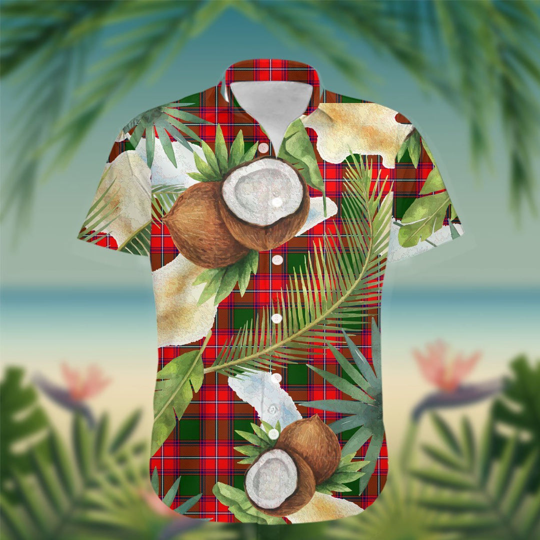 Rattray Tartan Hawaiian Shirt Hibiscus, Coconut, Parrot, Pineapple - Tropical Garden Shirt