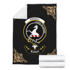 Riddell Crest Tartan Premium Blanket Black