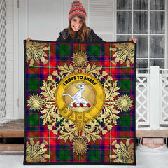 Riddell Tartan Crest Premium Quilt - Gold Thistle Style