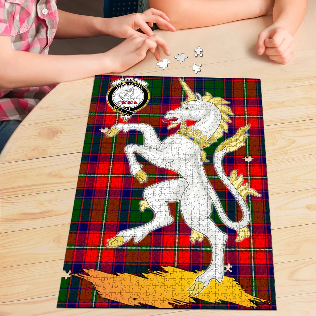 Riddell Tartan Crest Unicorn Scotland Jigsaw Puzzles
