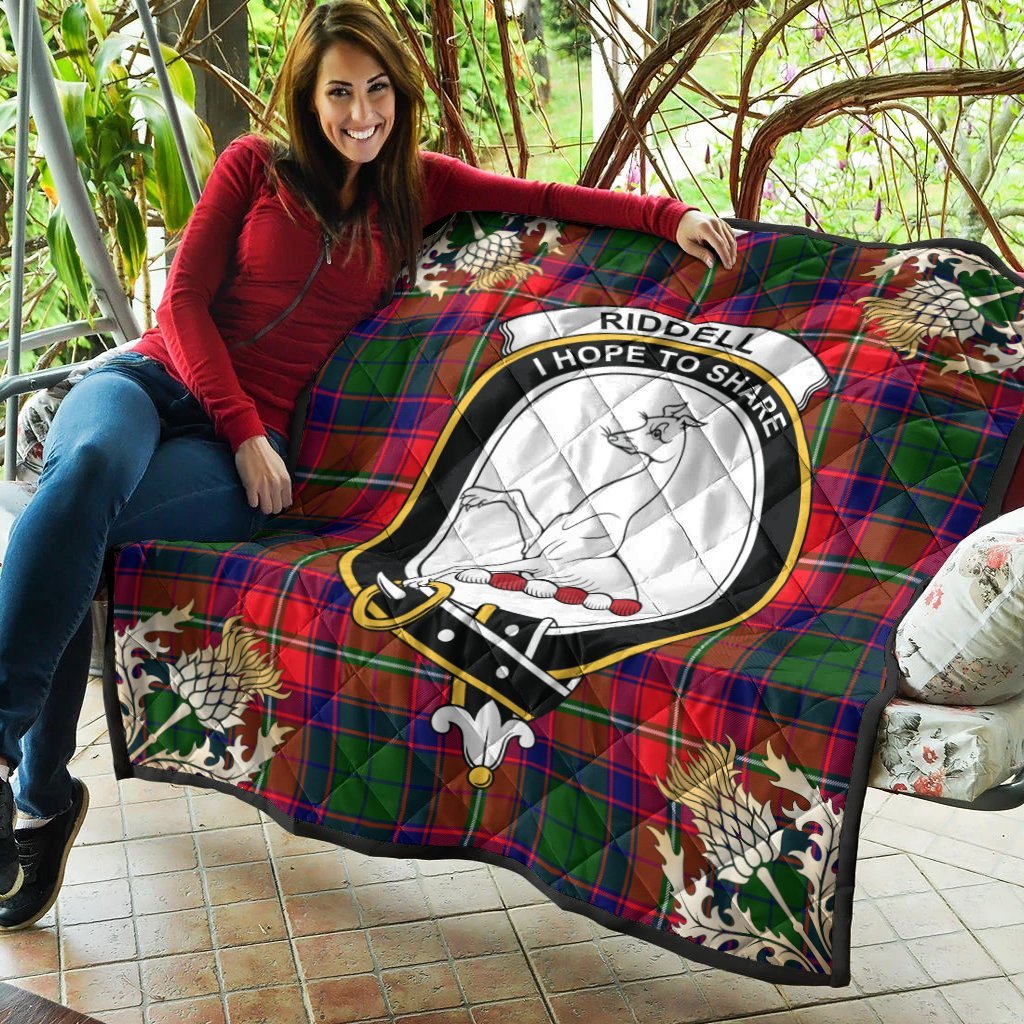 Riddell Tartan Crest Premium Quilt - Gold Thistle Style