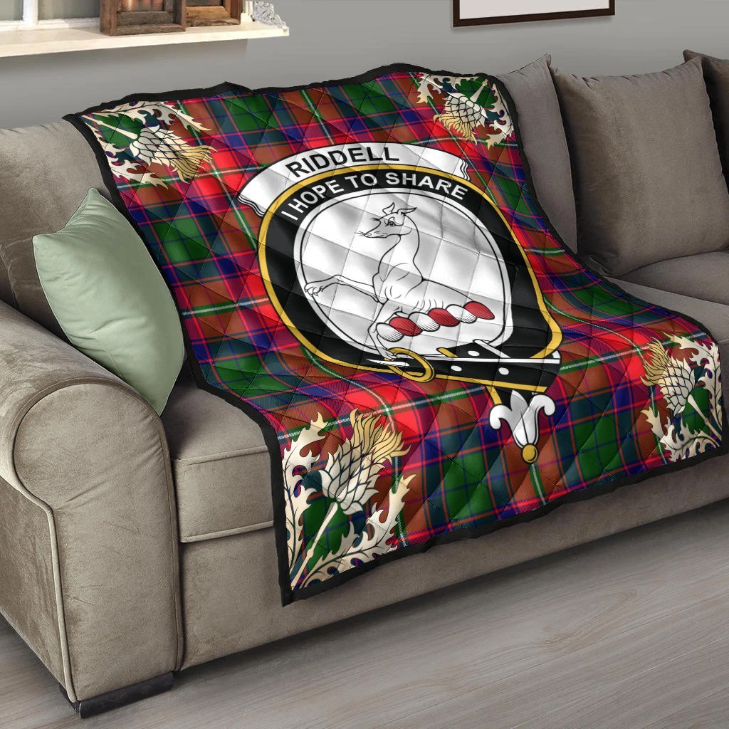 Riddell Tartan Crest Premium Quilt - Gold Thistle Style