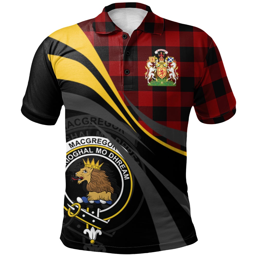 Rob Roy Macgregor Tartan Polo Shirt - Royal Coat Of Arms Style