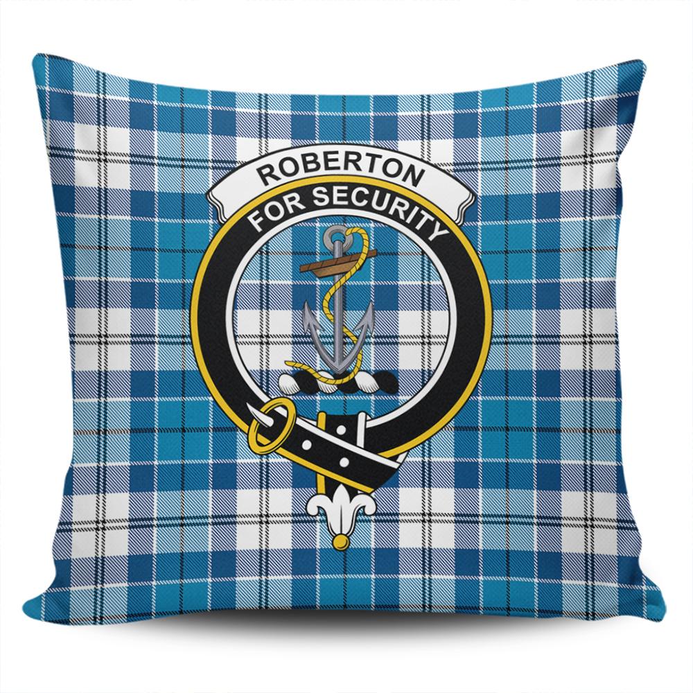 Scottish Roberton Tartan Crest Pillow Cover - Tartan Cushion Cover