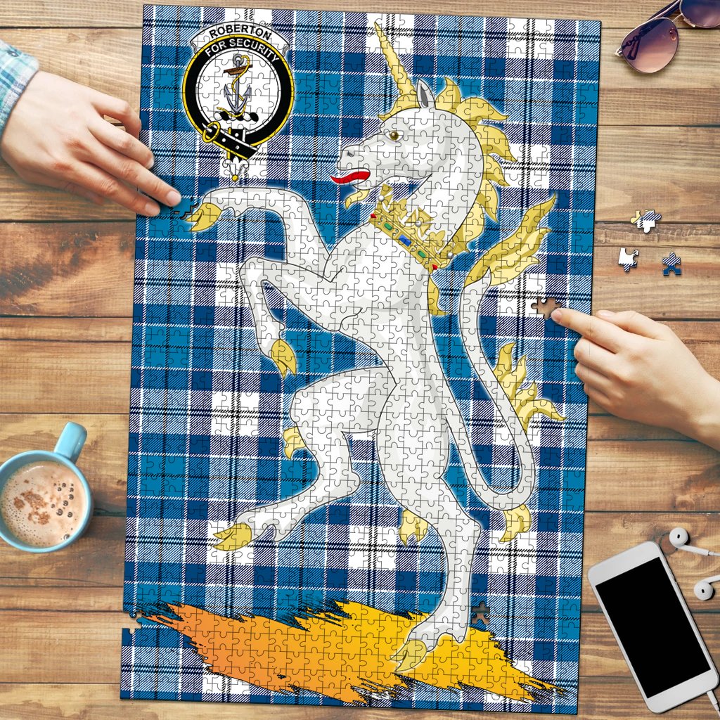 Roberton Tartan Crest Unicorn Scotland Jigsaw Puzzles