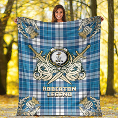 Roberton Tartan Gold Courage Symbol Blanket