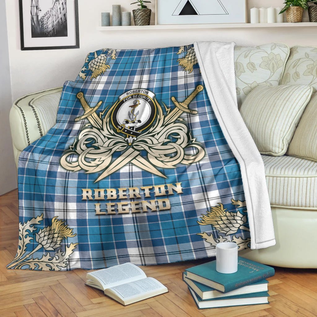 Roberton Tartan Gold Courage Symbol Blanket