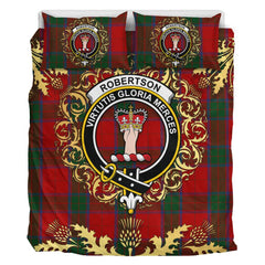 Robertson 04 Tartan Crest Bedding Set - Golden Thistle Style